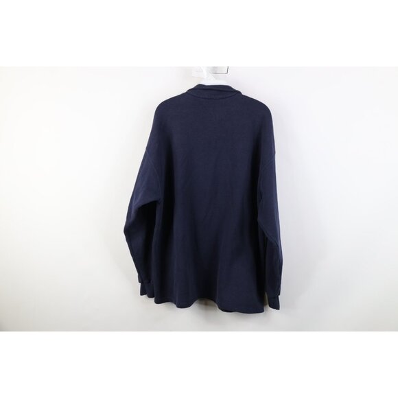 Vintage 90s Streetwear Mens XL Faded Blank Heavy Half Zip Pullover Sweatshirt - Picture 11 of 13